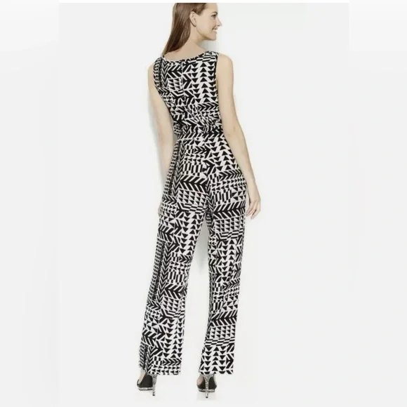 CALVIN KLEIN Black & White Sleeveless JumpSuit | Size 8 | MSRP $129 💋 NWOT - Picture 6 of 11